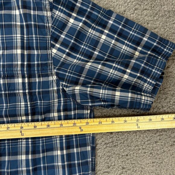 Vintage GH Bass Shirt Mens Large Blue Plaid Button Up Pocket Outdoor - Picture 5 of 10